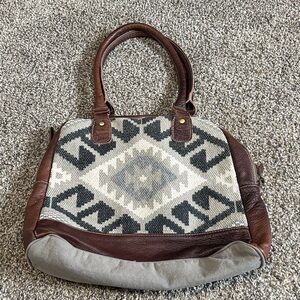 Myra Stylish Brown and Gray Women's Handbag